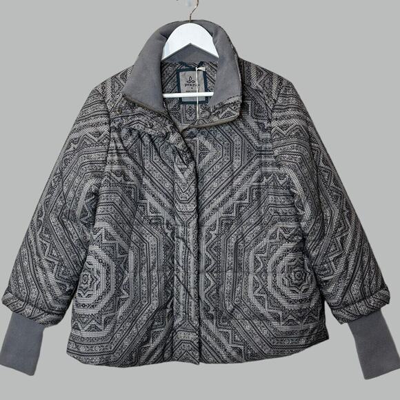 Prana Jackets & Blazers - Prana Lily Puffer Jacket Gull Flurry Gray Geometric Women's Medium NWT Outdoors